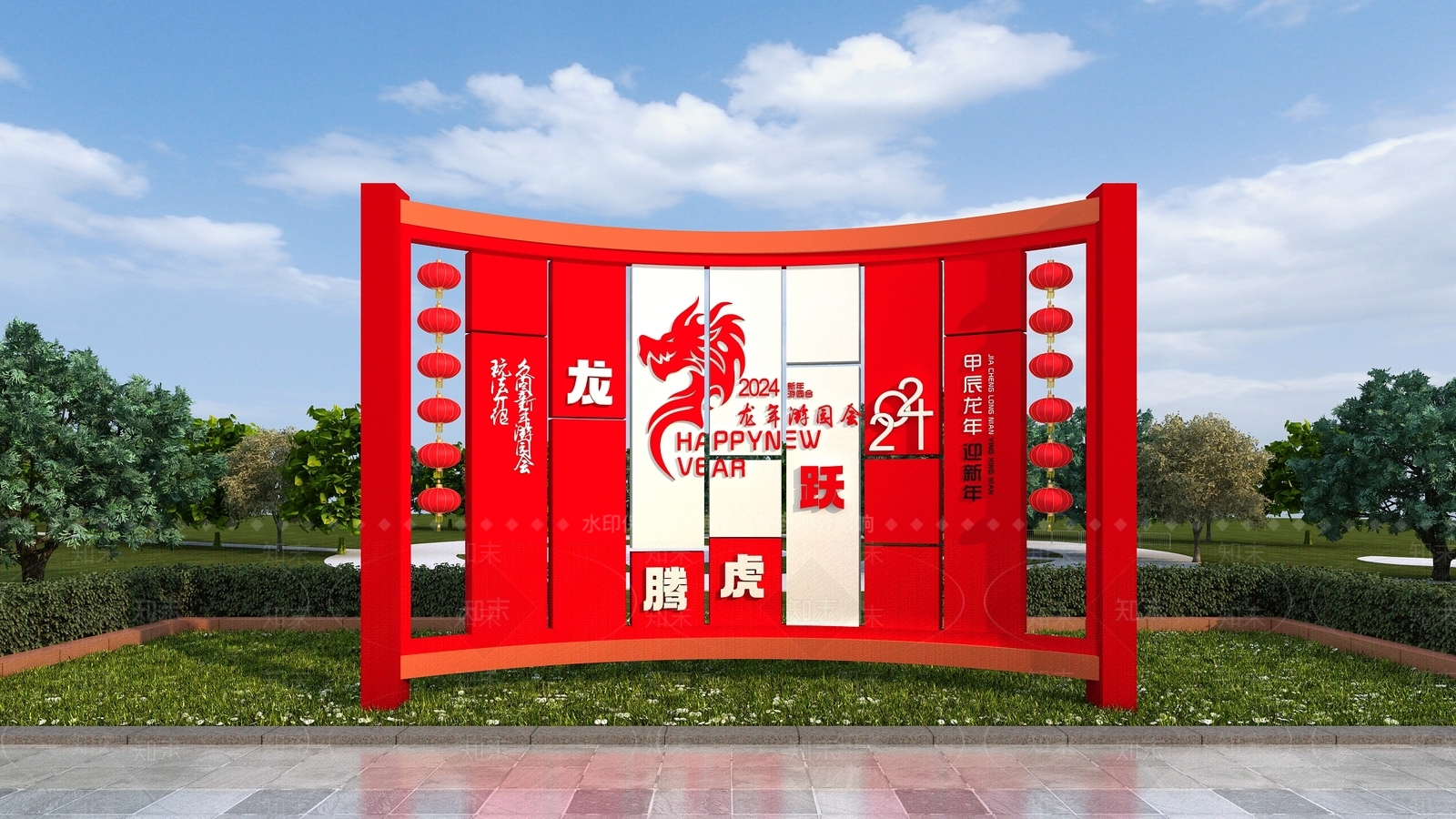 景区宣传栏3D模型下载【ID:1150101615】