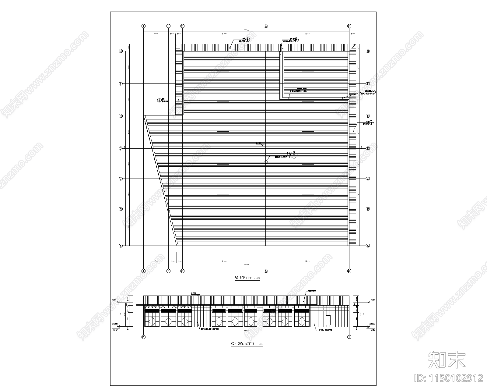 农贸市场建筑cad施工图下载【ID:1150102912】