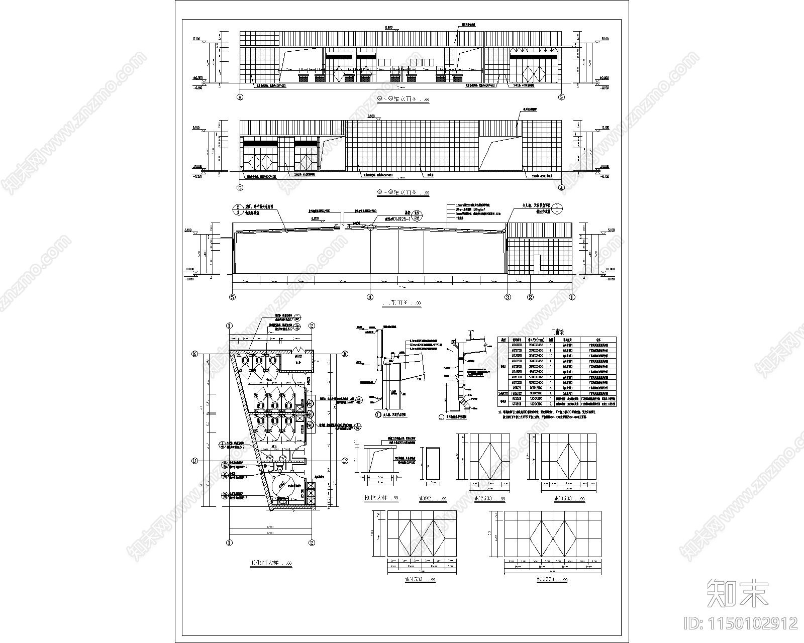 农贸市场建筑cad施工图下载【ID:1150102912】