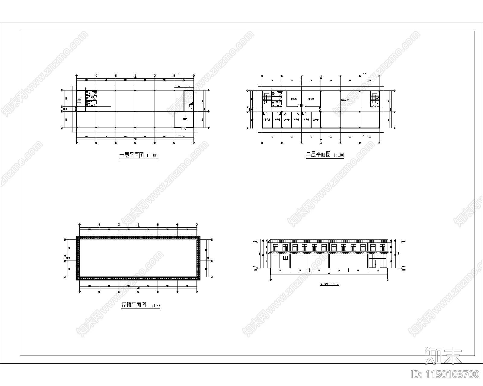 农贸市场建筑cad施工图下载【ID:1150103700】