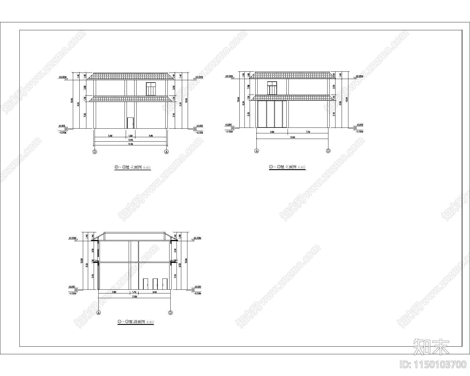 农贸市场建筑cad施工图下载【ID:1150103700】