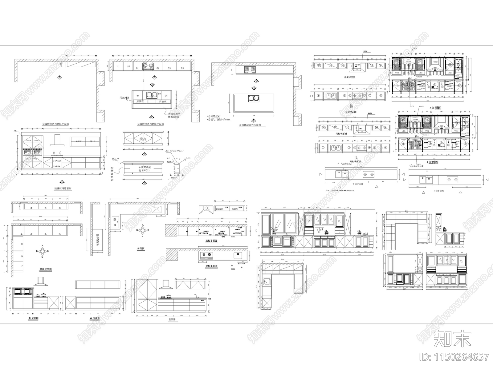 现代定制家居家具cad施工图下载【ID:1150264657】