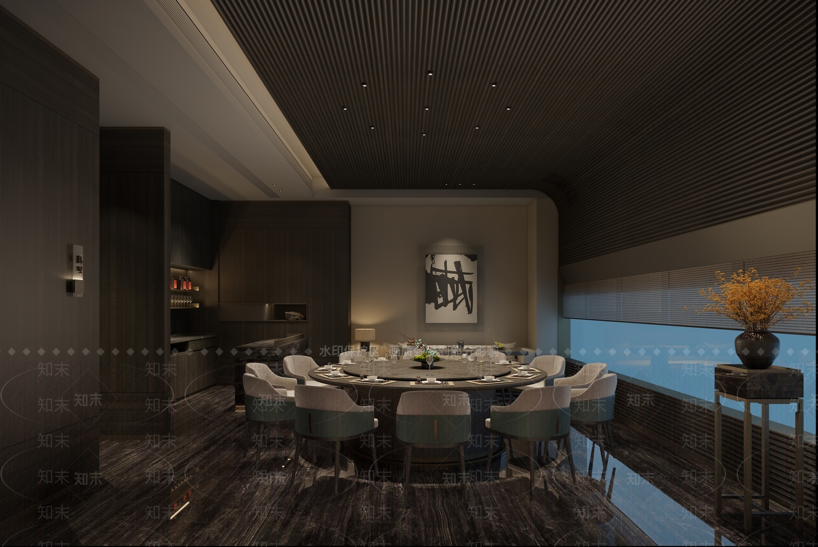 湘菜会所餐厅包厢3D模型下载【ID:1150108852】