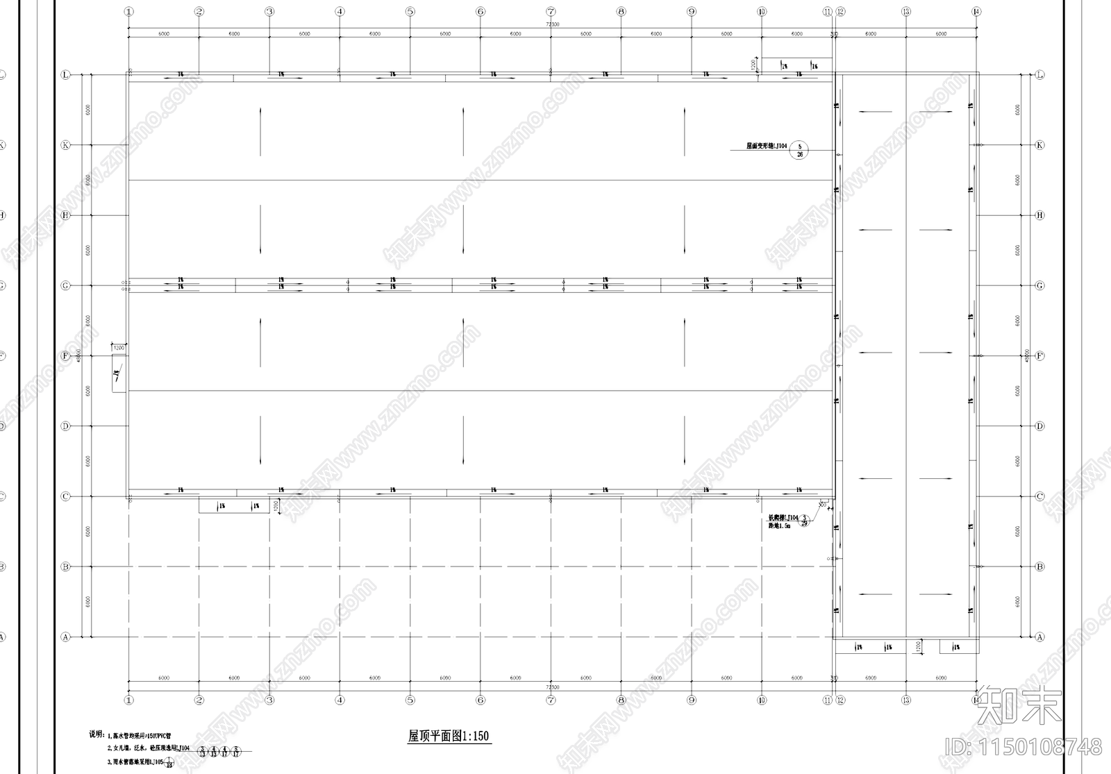 丁类厂房仓库车间工业建筑cad施工图下载【ID:1150108748】