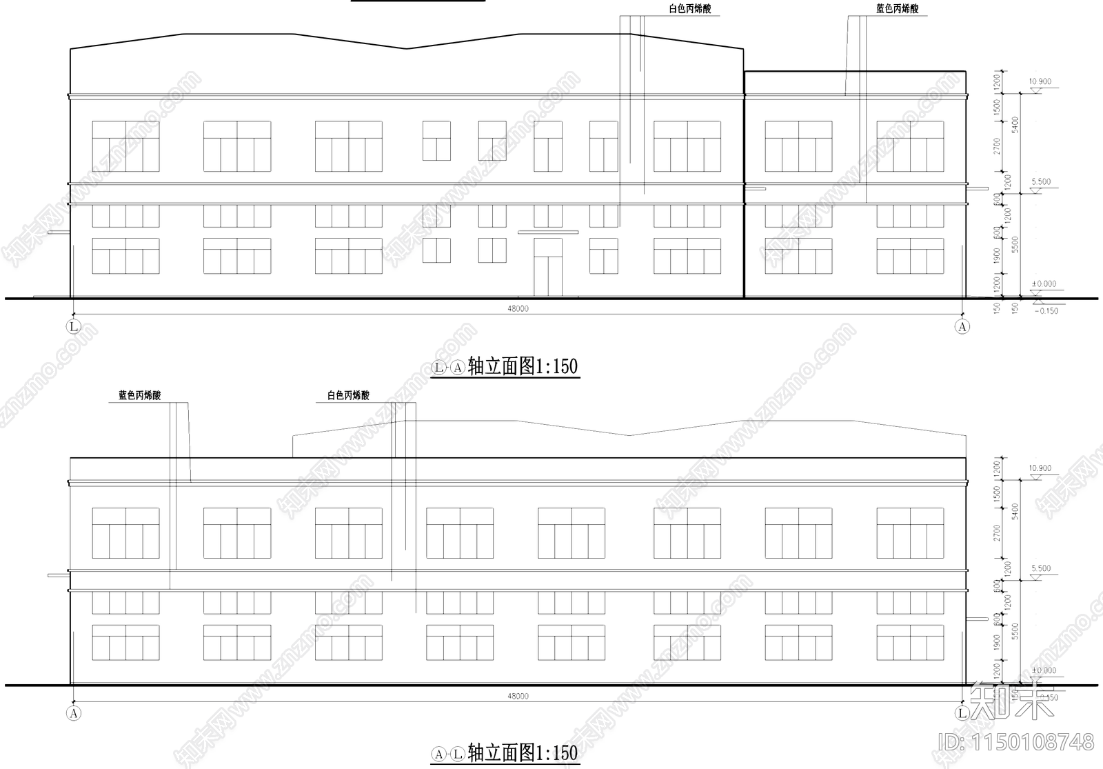 丁类厂房仓库车间工业建筑cad施工图下载【ID:1150108748】