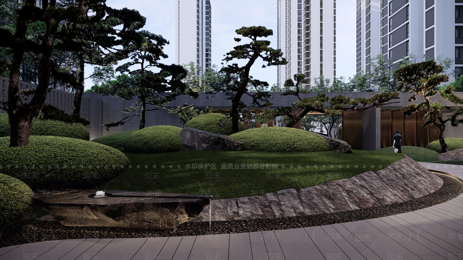 现代示范区景观SU模型下载【ID:1150108500】_知末su模型网