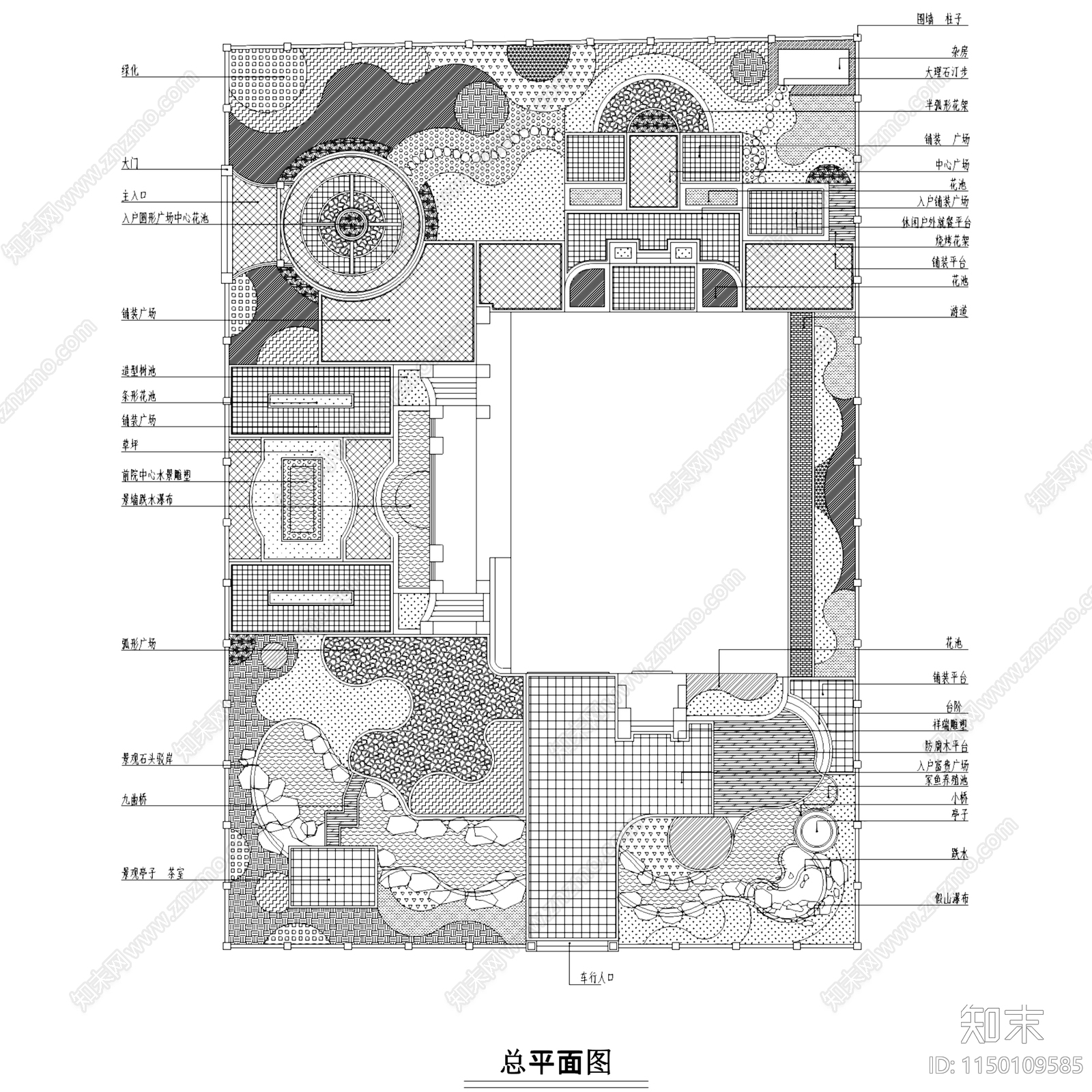 12套别墅花园庭院景观施工图下载【ID:1150109585】