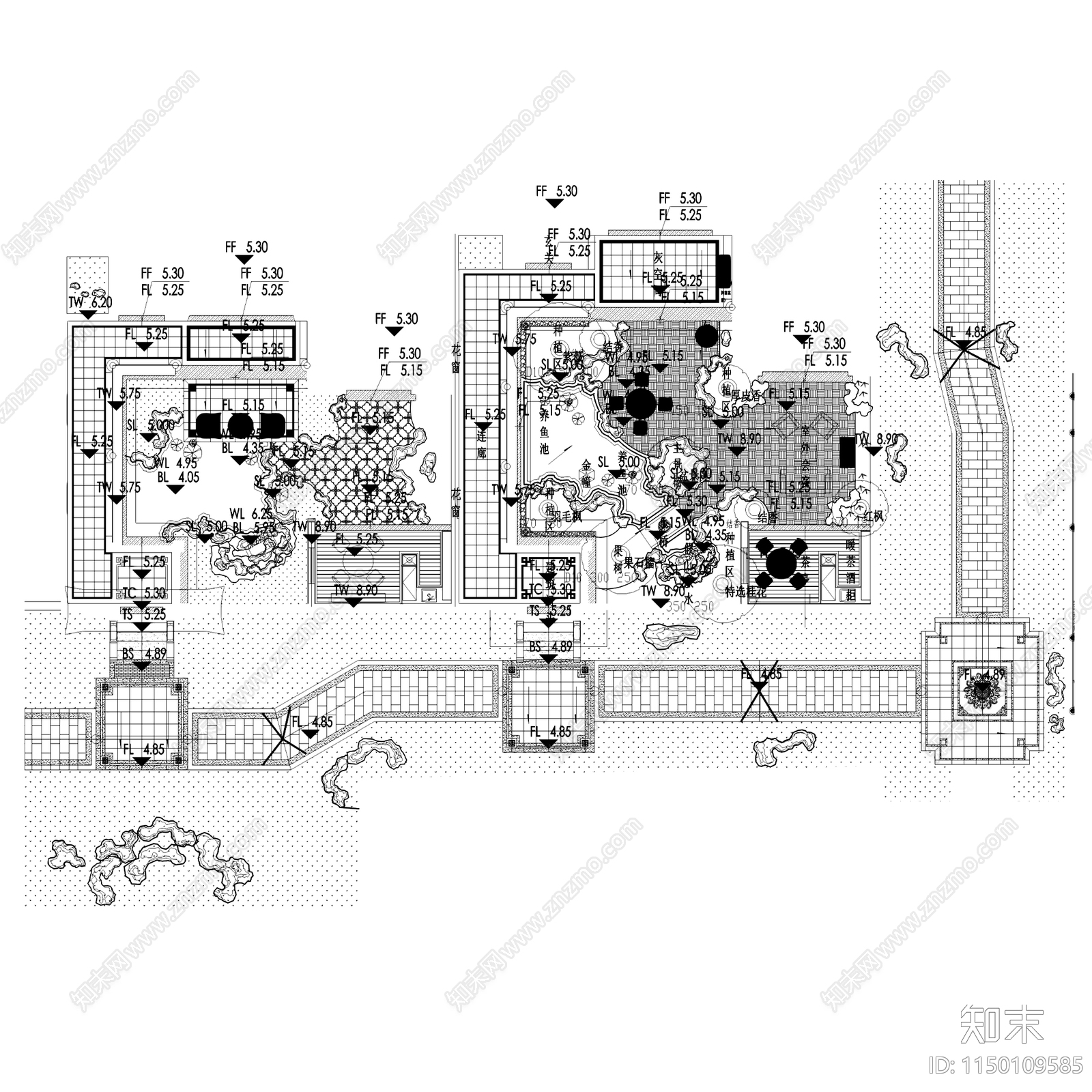 12套别墅花园庭院景观施工图下载【ID:1150109585】