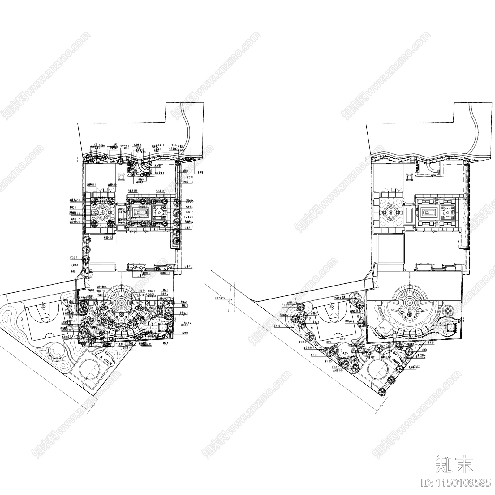 12套别墅花园庭院景观施工图下载【ID:1150109585】