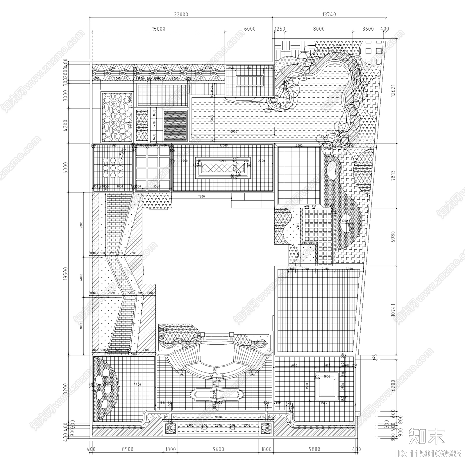 12套别墅花园庭院景观施工图下载【ID:1150109585】