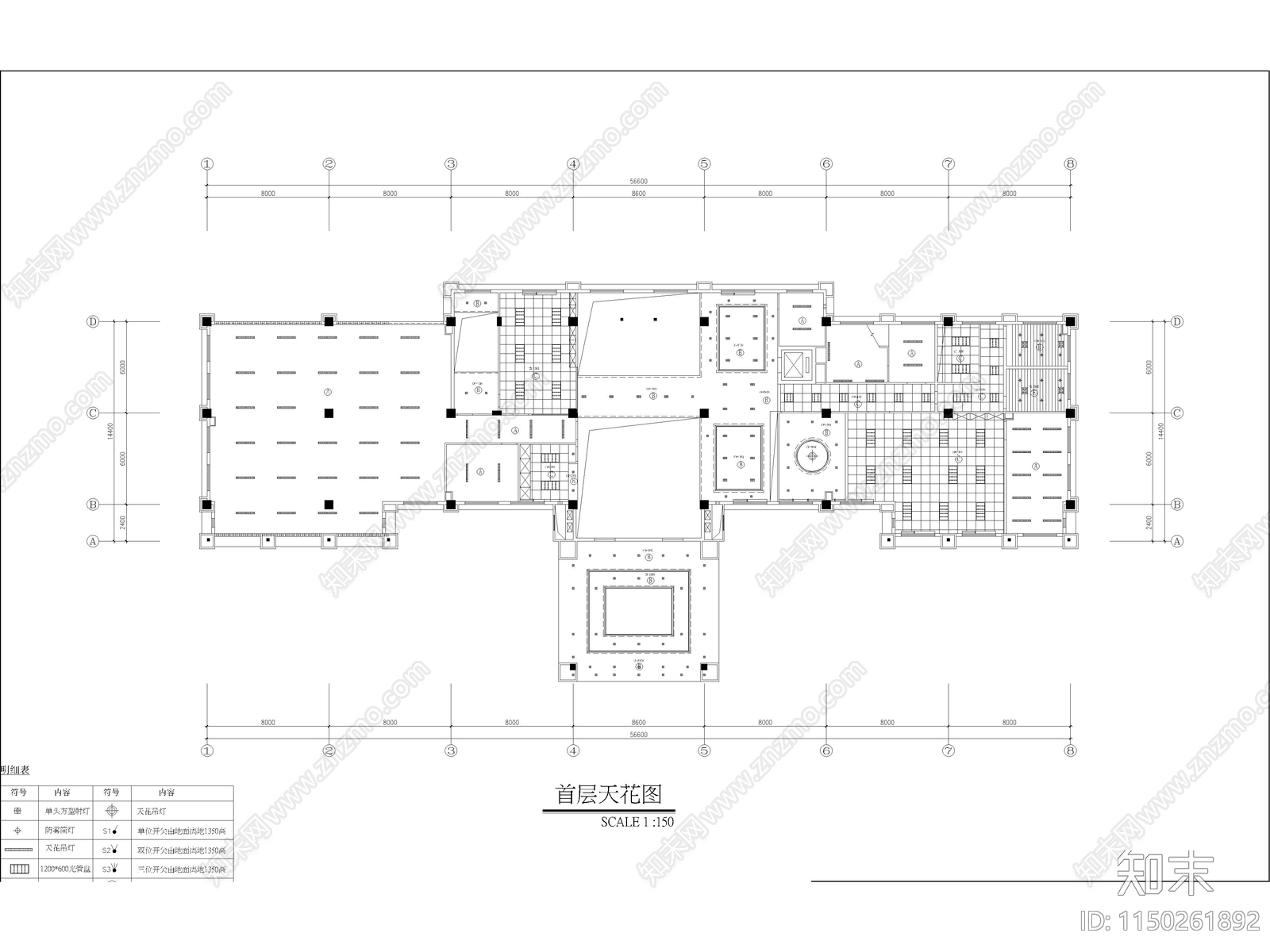 现代办公楼办公室装修设计平面图cad施工图下载【ID:1150261892】