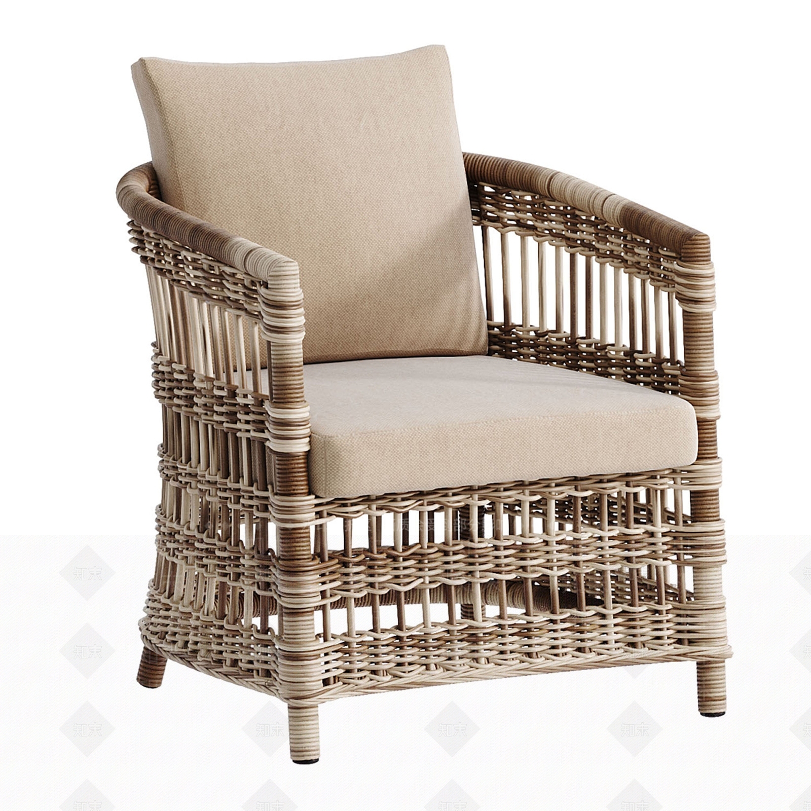 现代休闲藤椅SU模型下载【ID:1150109608】