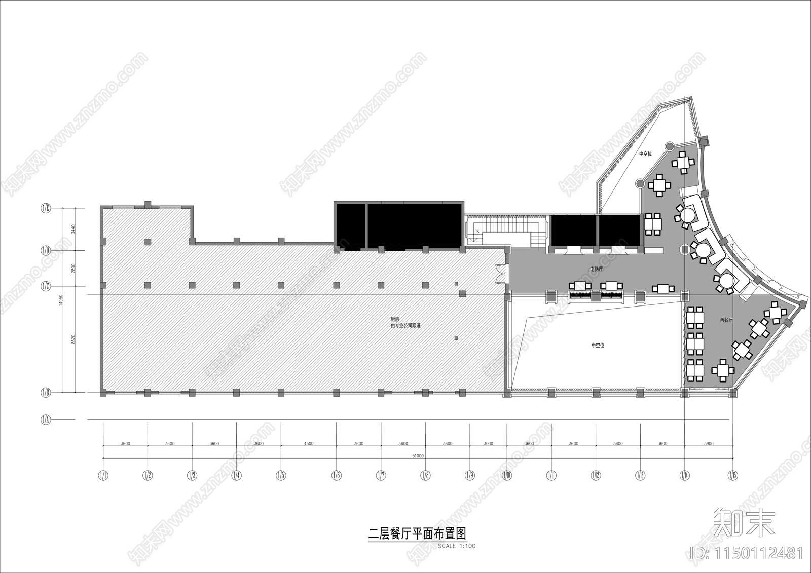 700㎡两层港式茶餐厅平面布置图cad施工图下载【ID:1150112481】