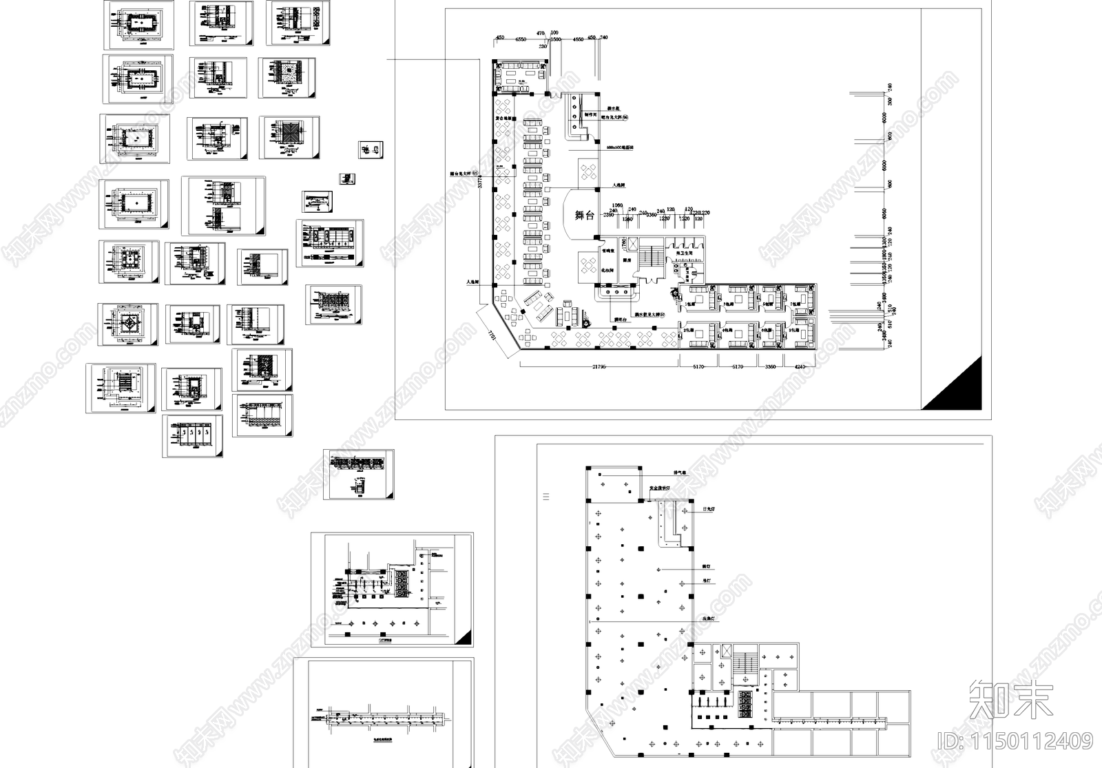 KTV包厢包间室内cad施工图下载【ID:1150112409】