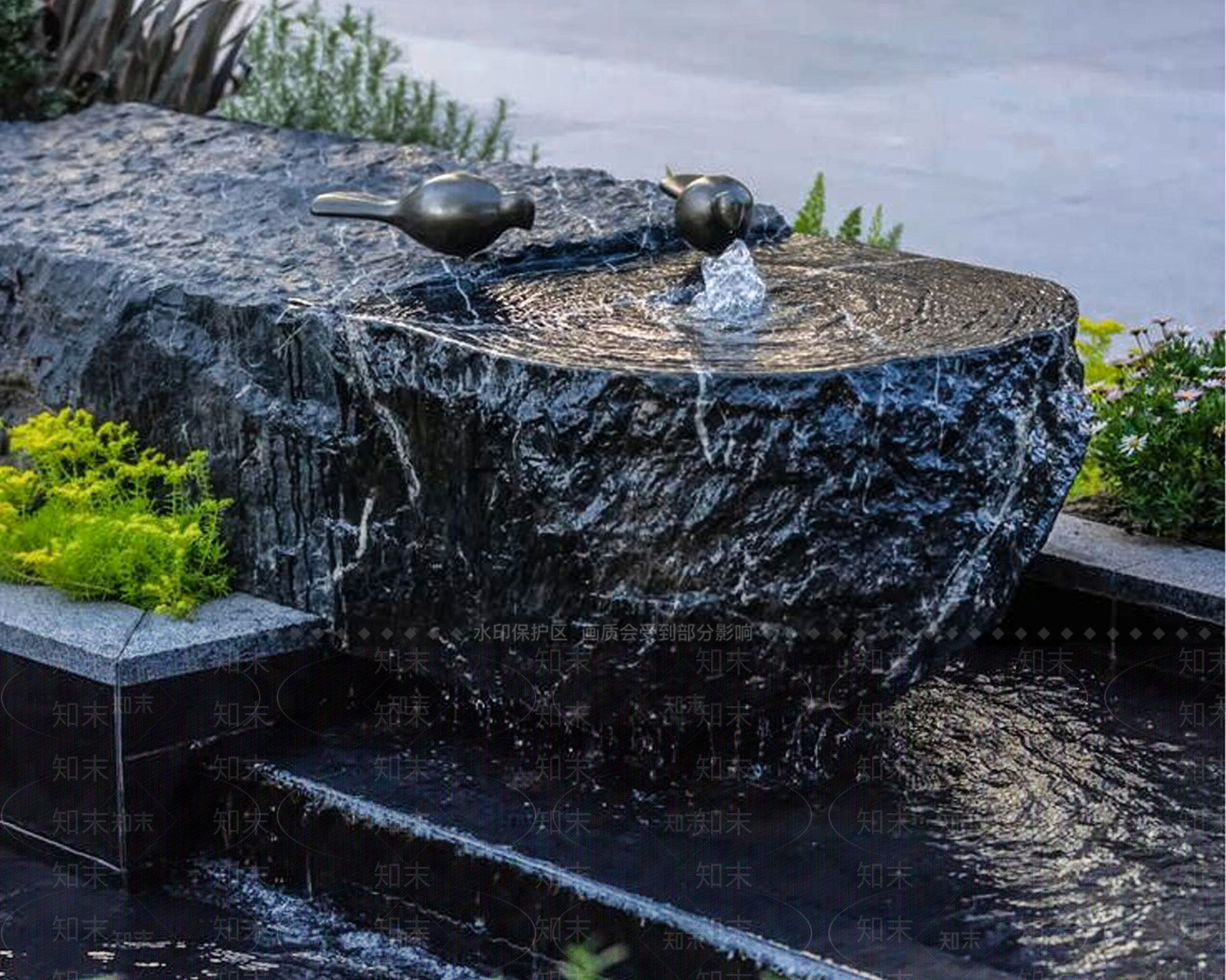 现代水景喷泉SU模型下载【ID:1150112742】