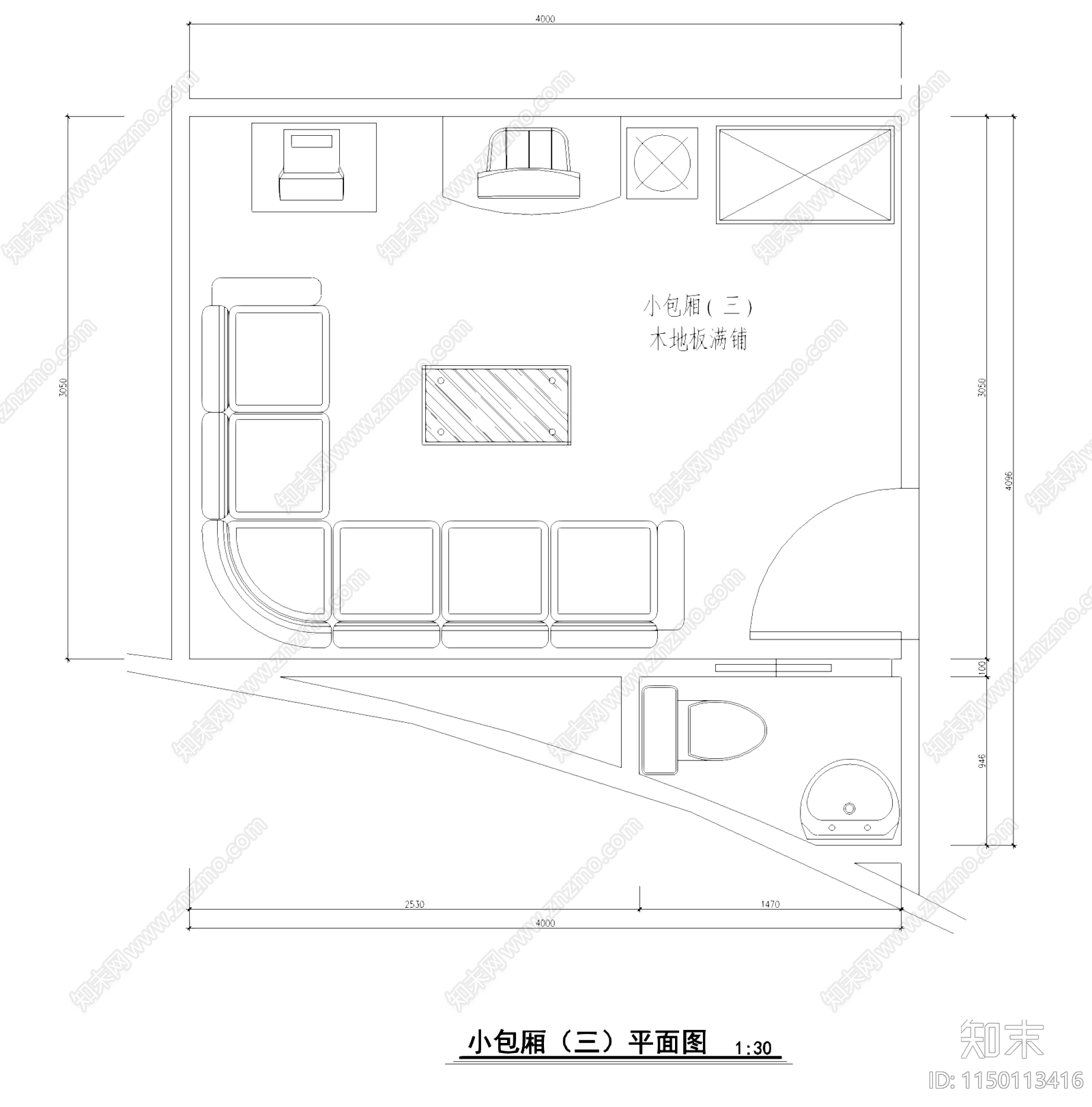 整套KTV包厢室内cad施工图下载【ID:1150113416】