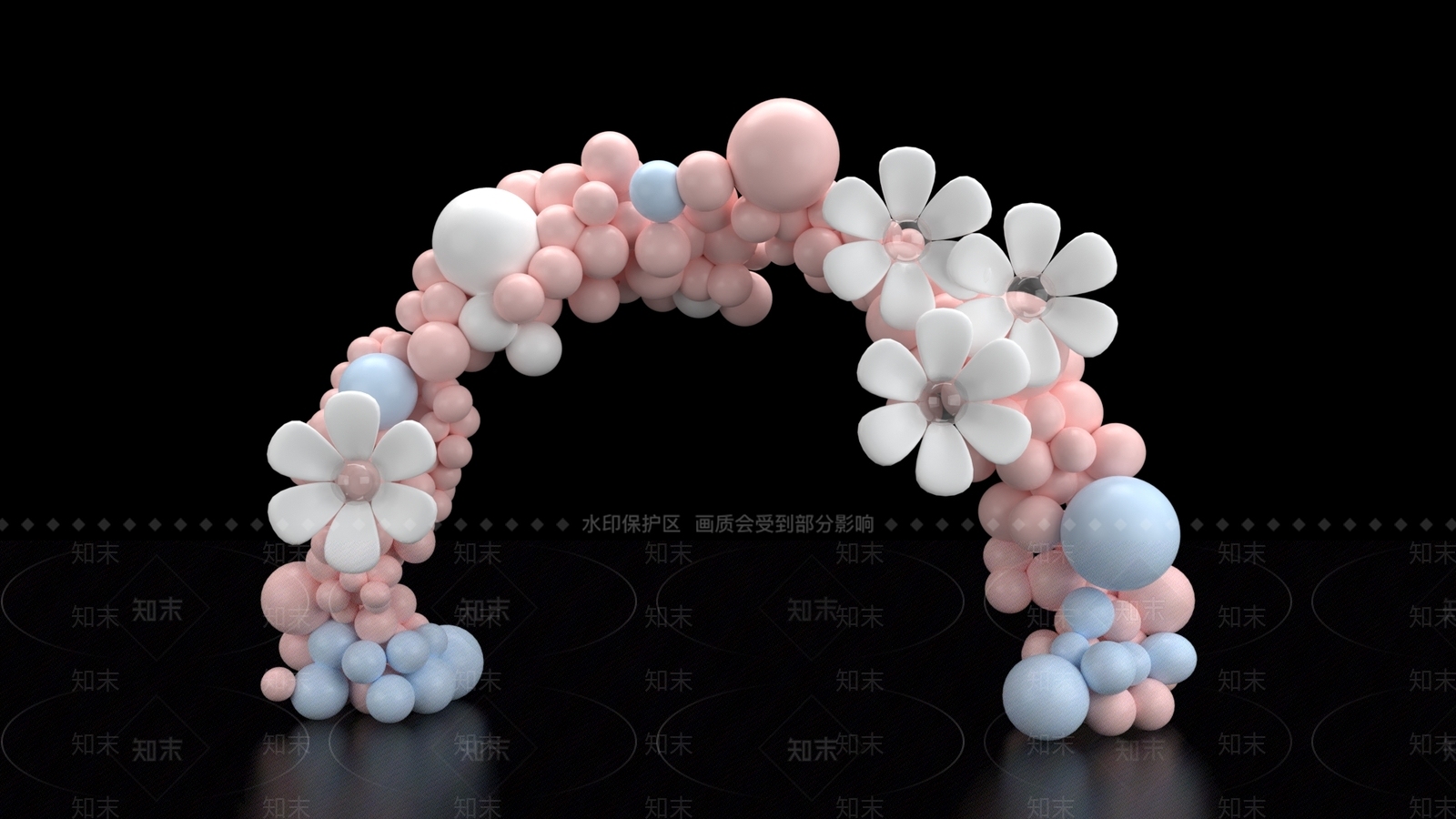 网红打卡点美陈气球门头3D模型下载【ID:1150116269】