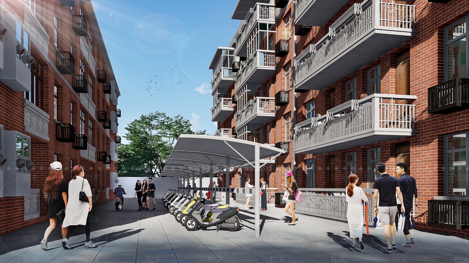 现代小区外立面改造SU模型下载【ID:1150116680】