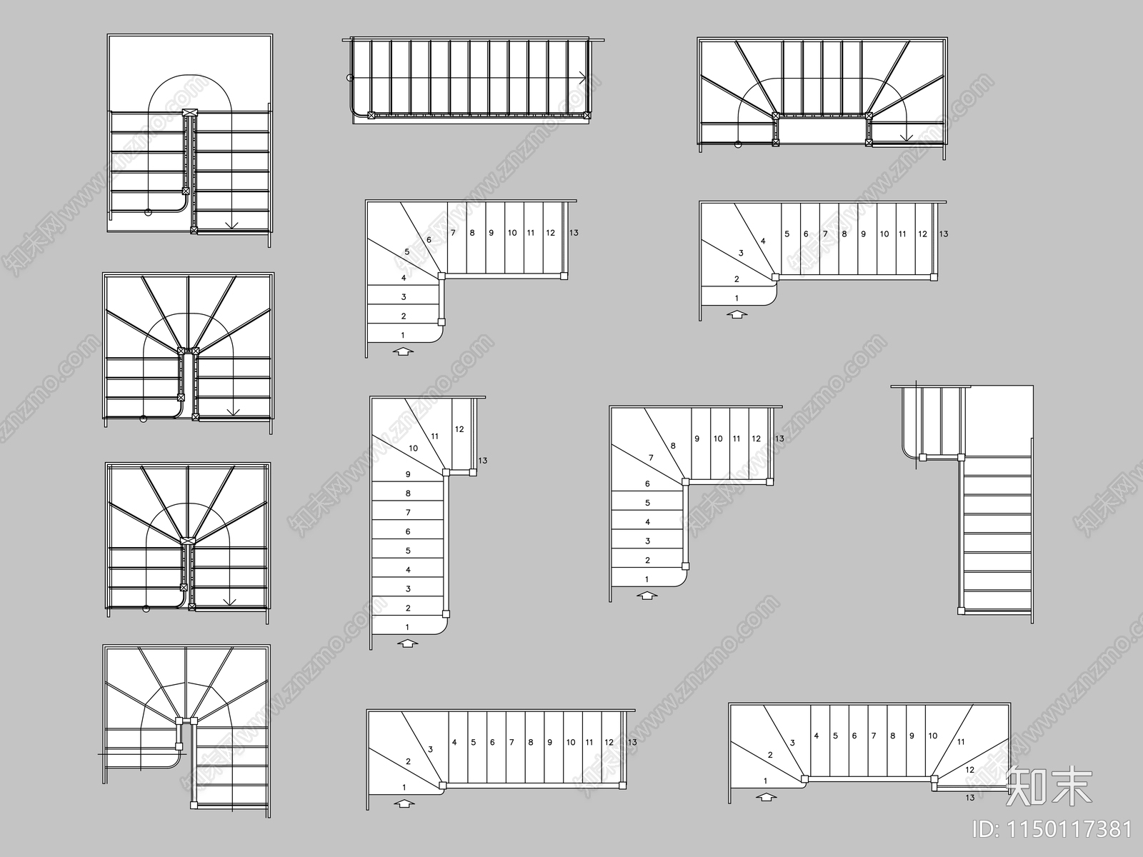 楼梯图库施工图下载【ID:1150117381】