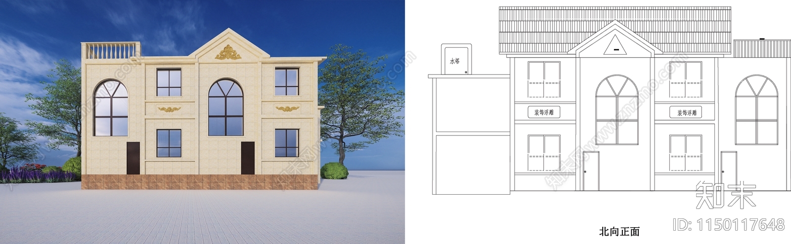 自建二层别墅建筑cad施工图下载【ID:1150117648】