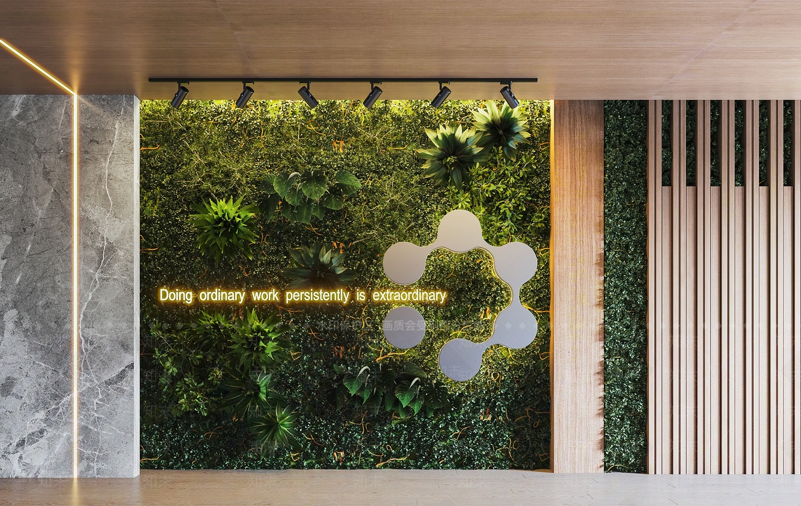 现代风格植物墙3D模型下载【ID:1150117906】