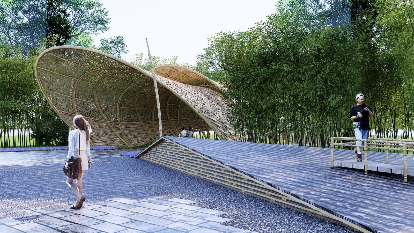 现代乡村入口广场SU模型下载【ID:1150118605】