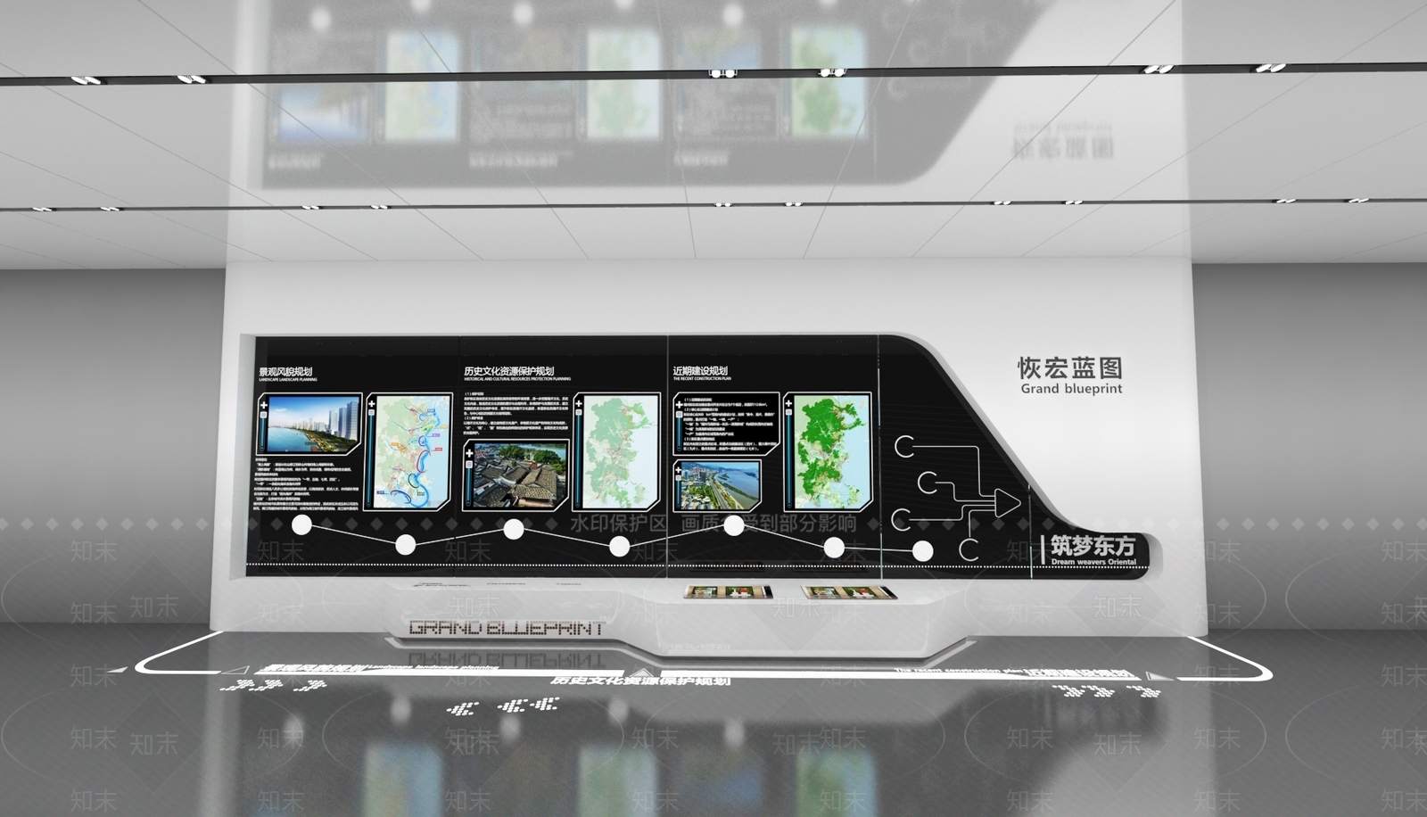 城市展厅规划展墙3D模型下载【ID:1150119792】