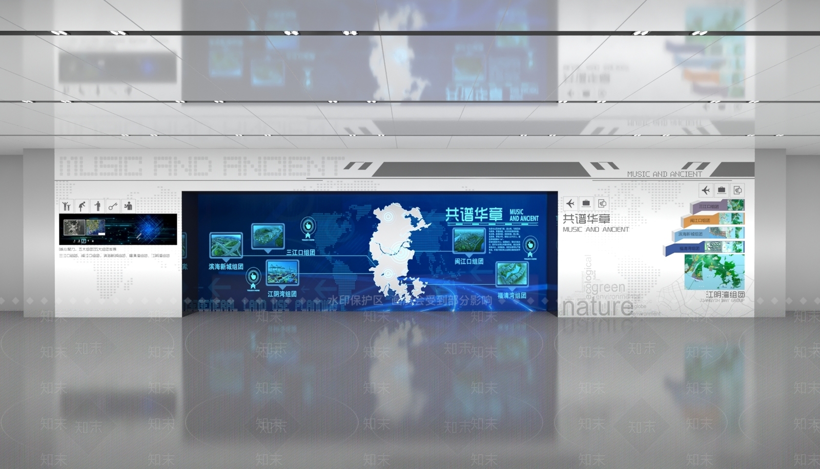 城市规划展馆展示墙3D模型下载【ID:1150119862】