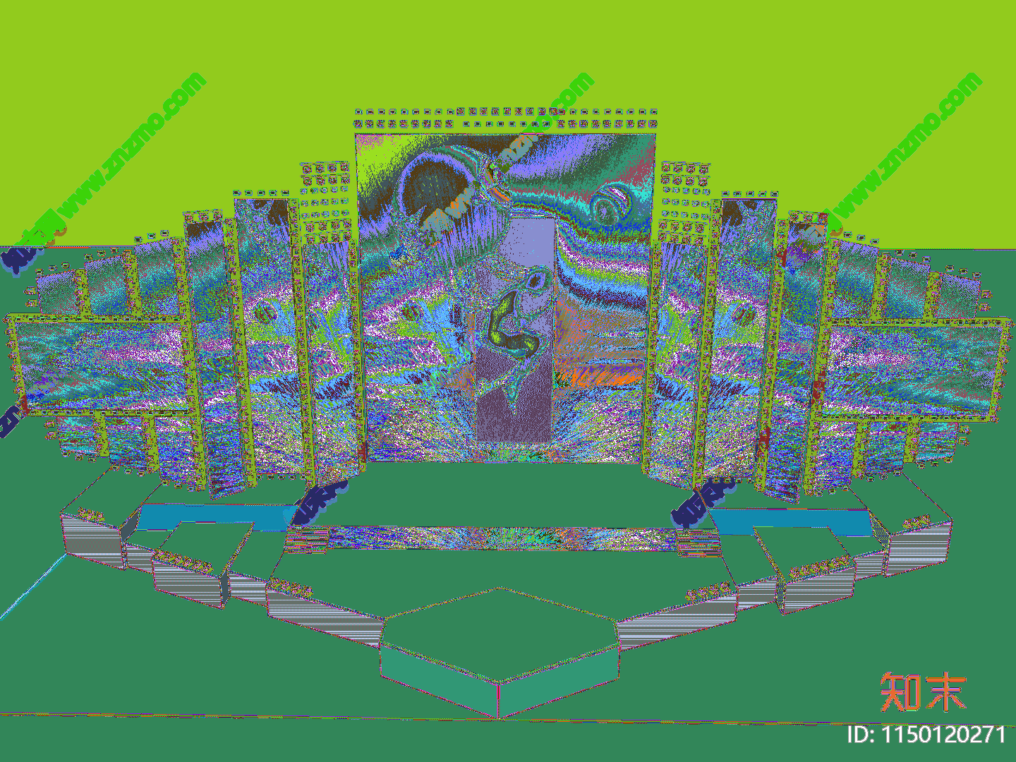 现代游戏舞台SU模型下载【ID:1150120271】