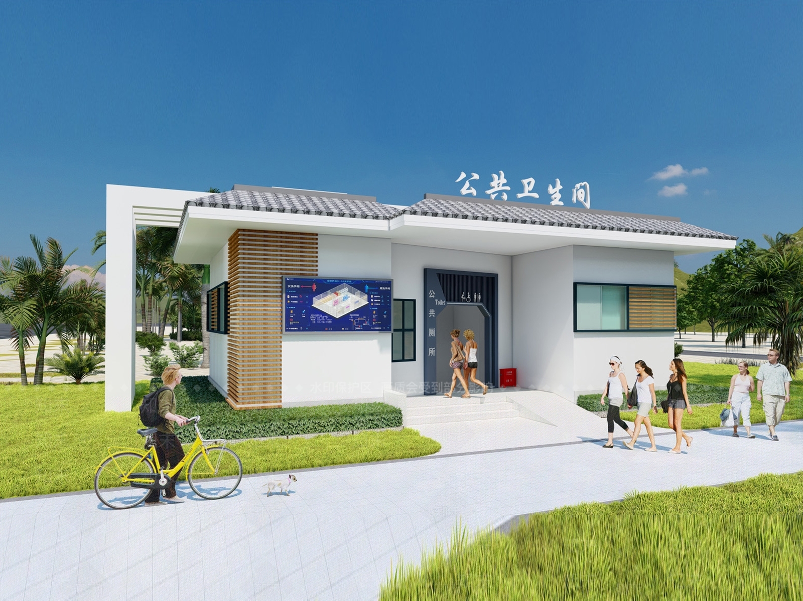 现代公共厕所SU模型下载【ID:1150127141】