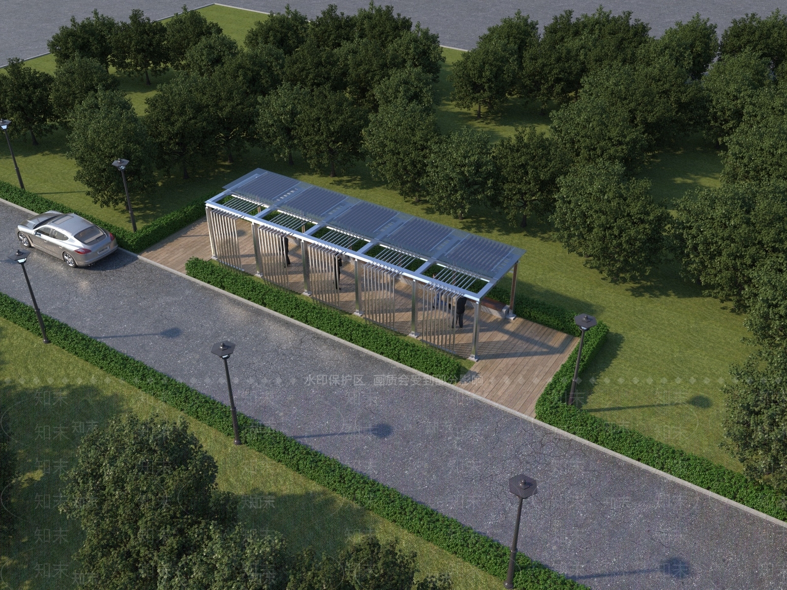 现代廊架3D模型下载【ID:1150218472】