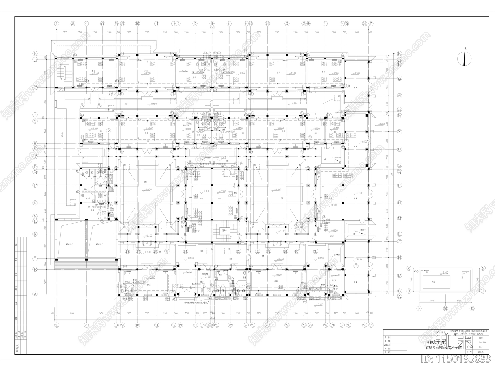 北京故宫四合院建筑暖通大样cad施工图下载【ID:1150135639】