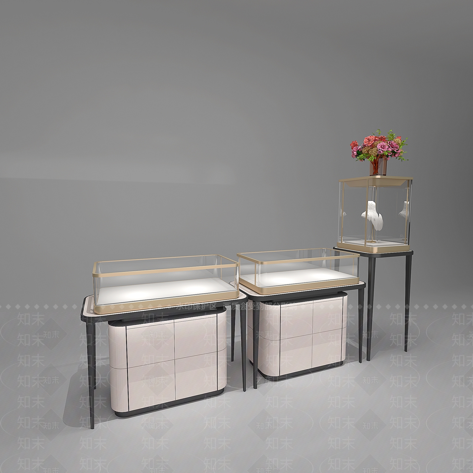 现代珠宝展示柜3D模型下载【ID:1150138549】