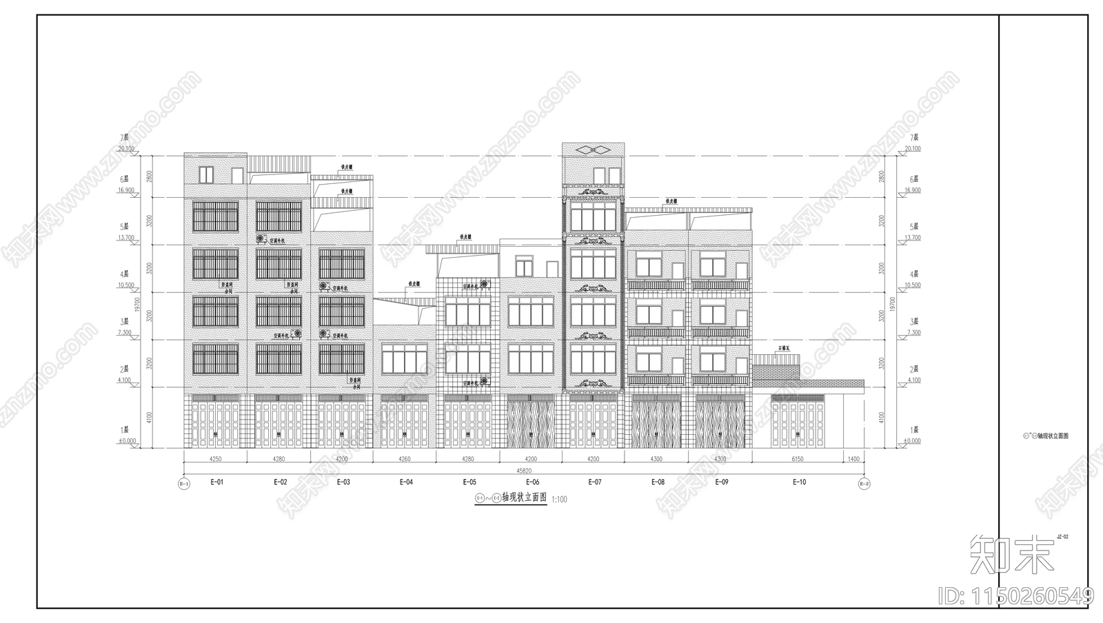 建筑外立面风貌改造cad施工图下载【ID:1150260549】