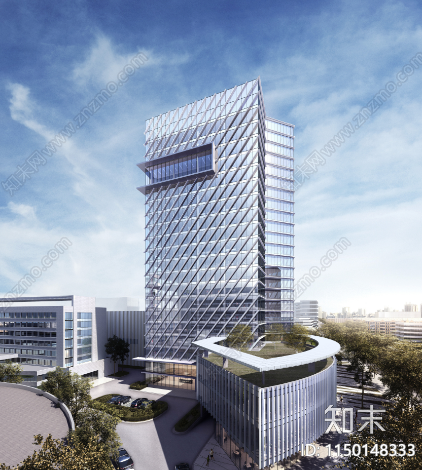 扬州广电数字产业楼建筑cad施工图下载【ID:1150148333】