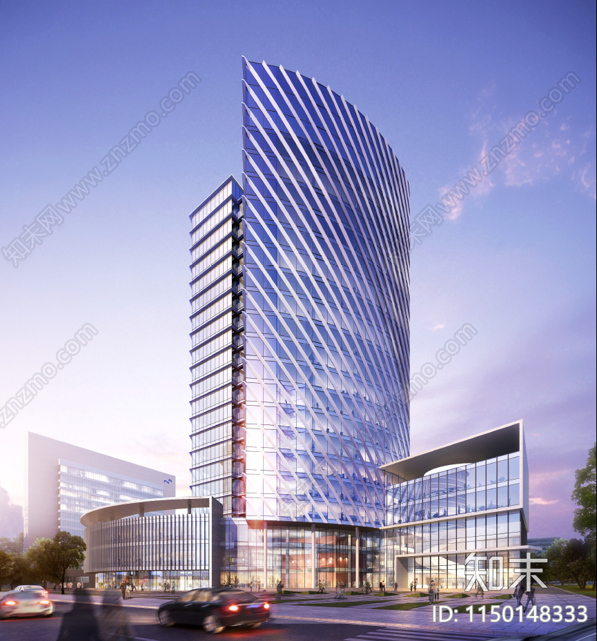 扬州广电数字产业楼建筑cad施工图下载【ID:1150148333】