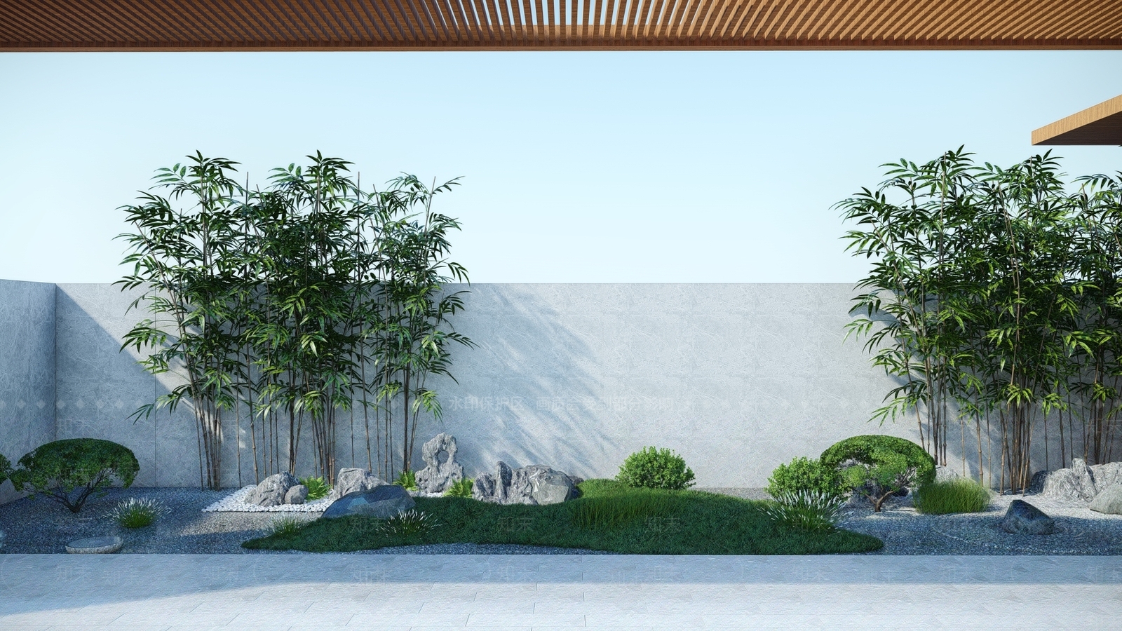 现代庭院竹子SU模型下载【ID:1150150084】