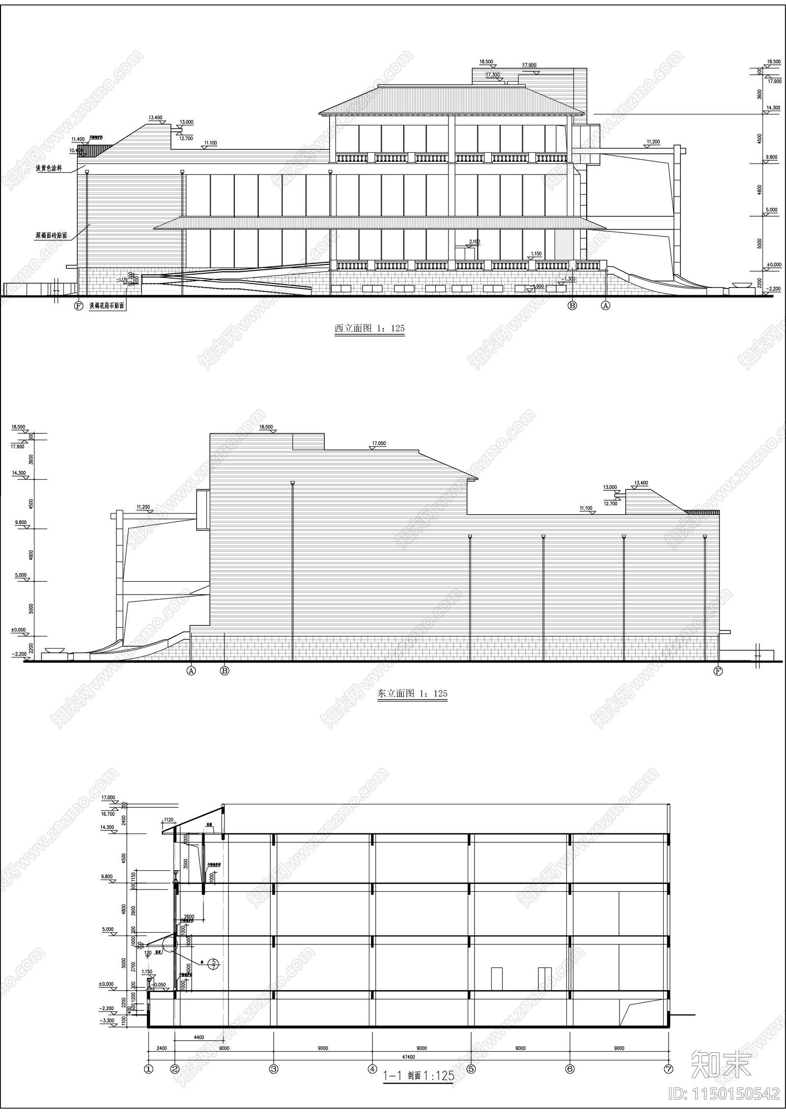 办公综合大楼建筑cad施工图下载【ID:1150150542】