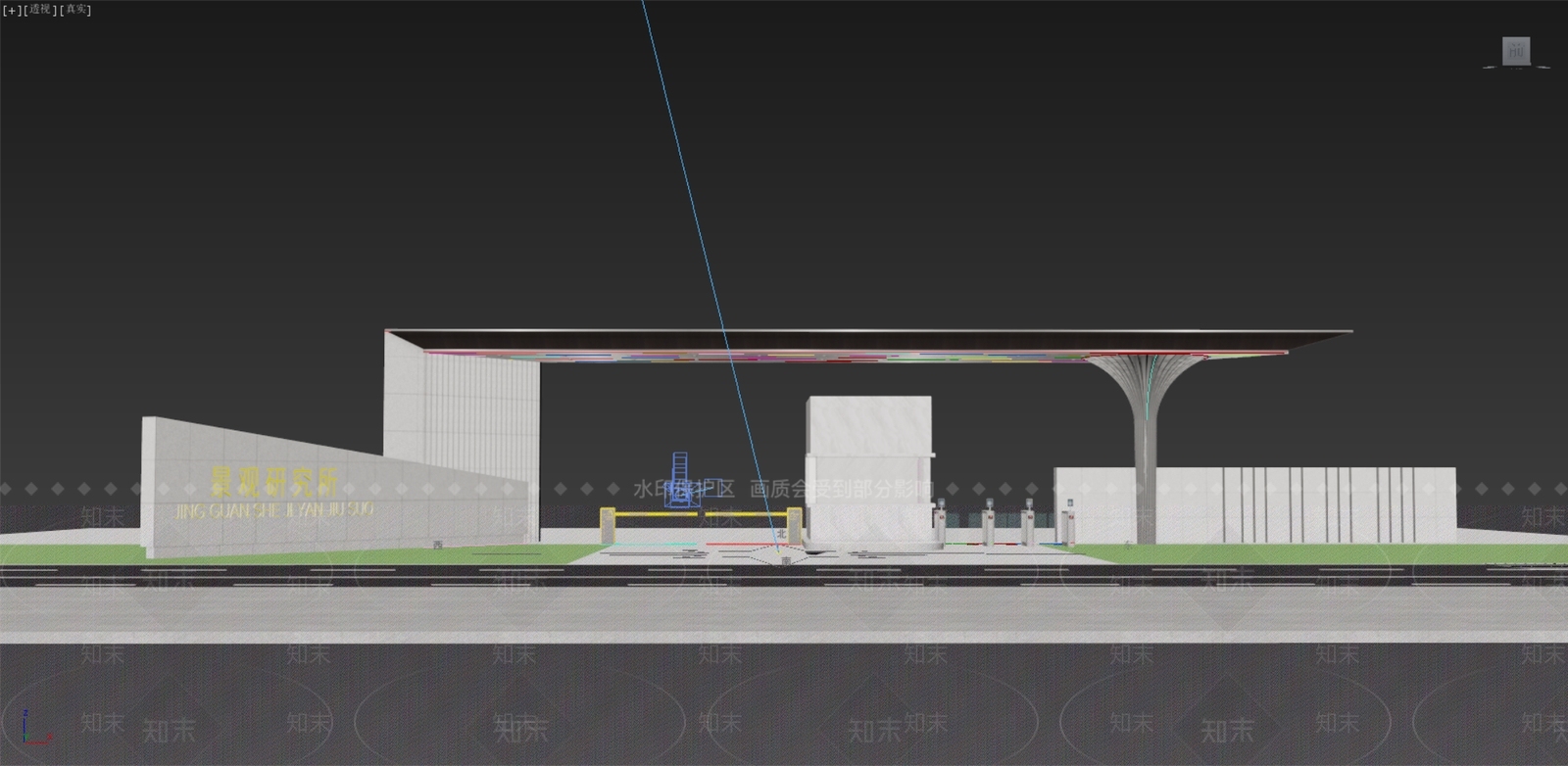 现代入口大门3D模型下载【ID:1150328027】