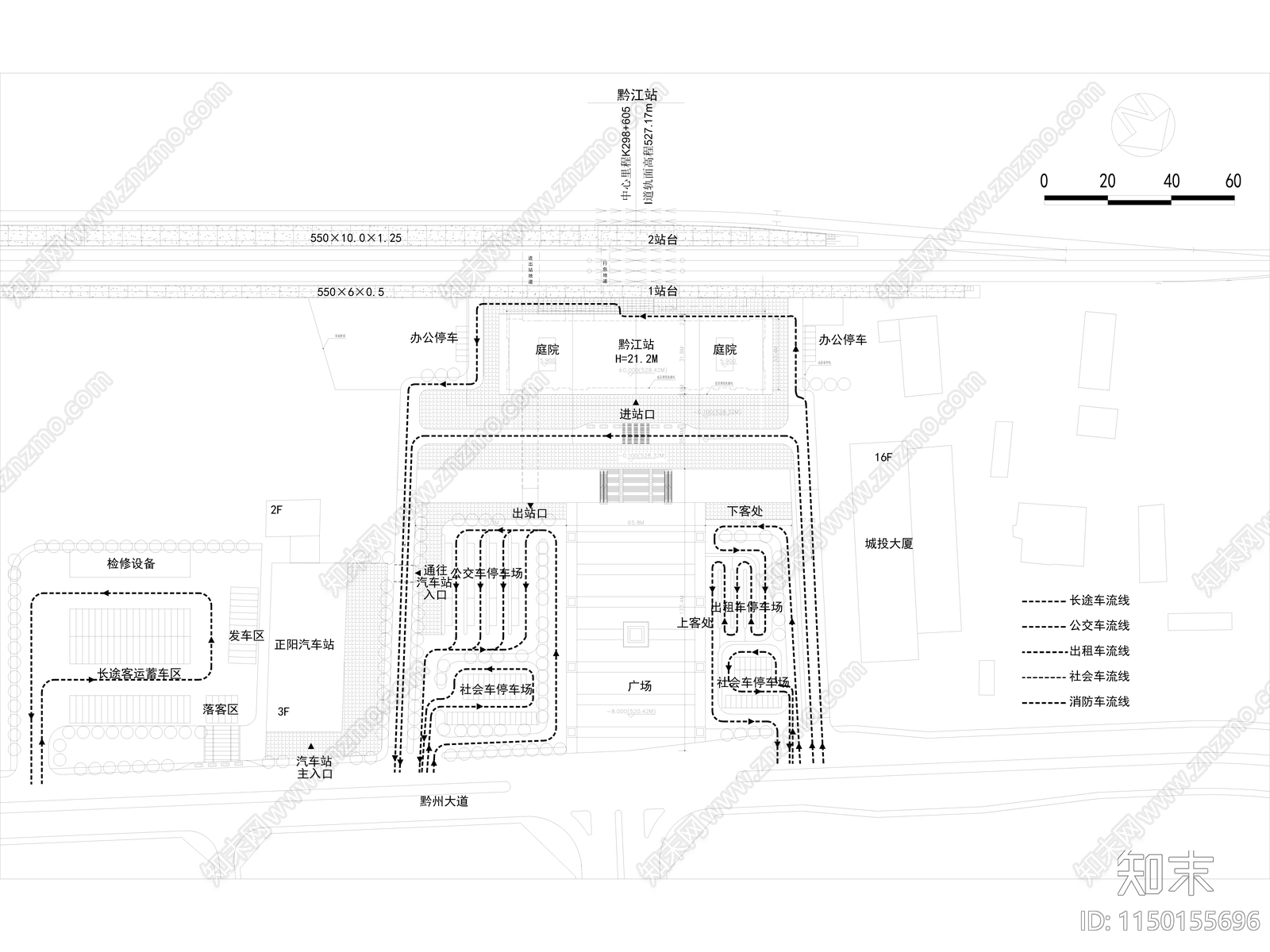 重庆黔江铁路火车站建筑施工图下载【ID:1150155696】