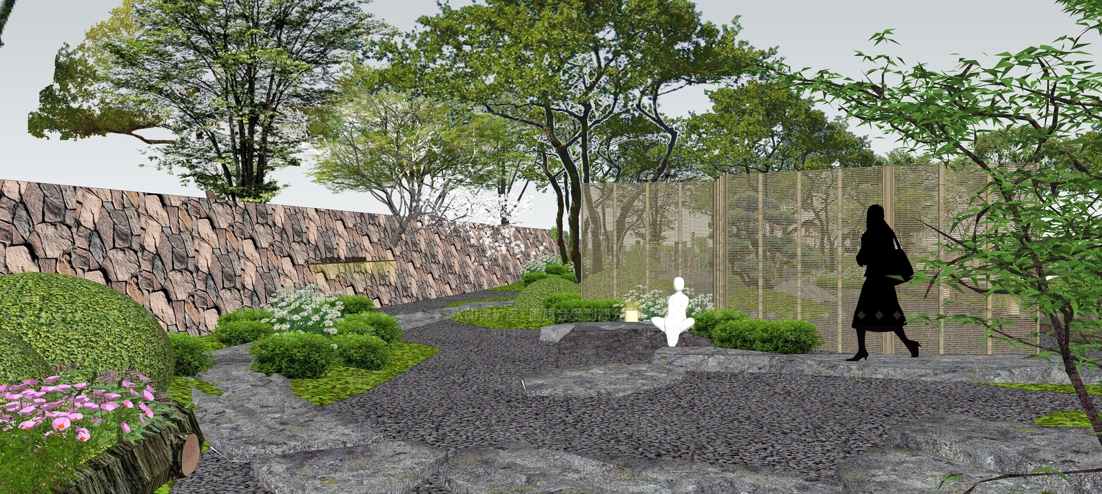 现代乡村庭院SU模型下载【ID:1150159930】