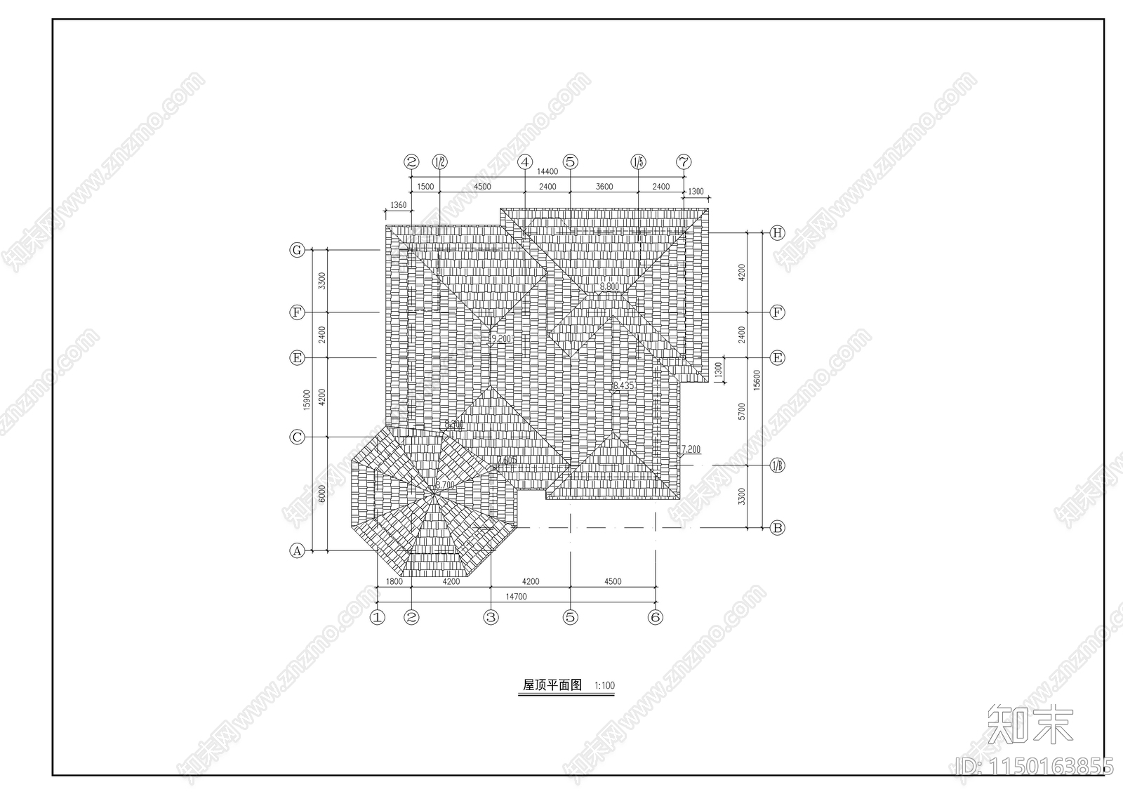 农村别墅建筑cad施工图下载【ID:1150163855】