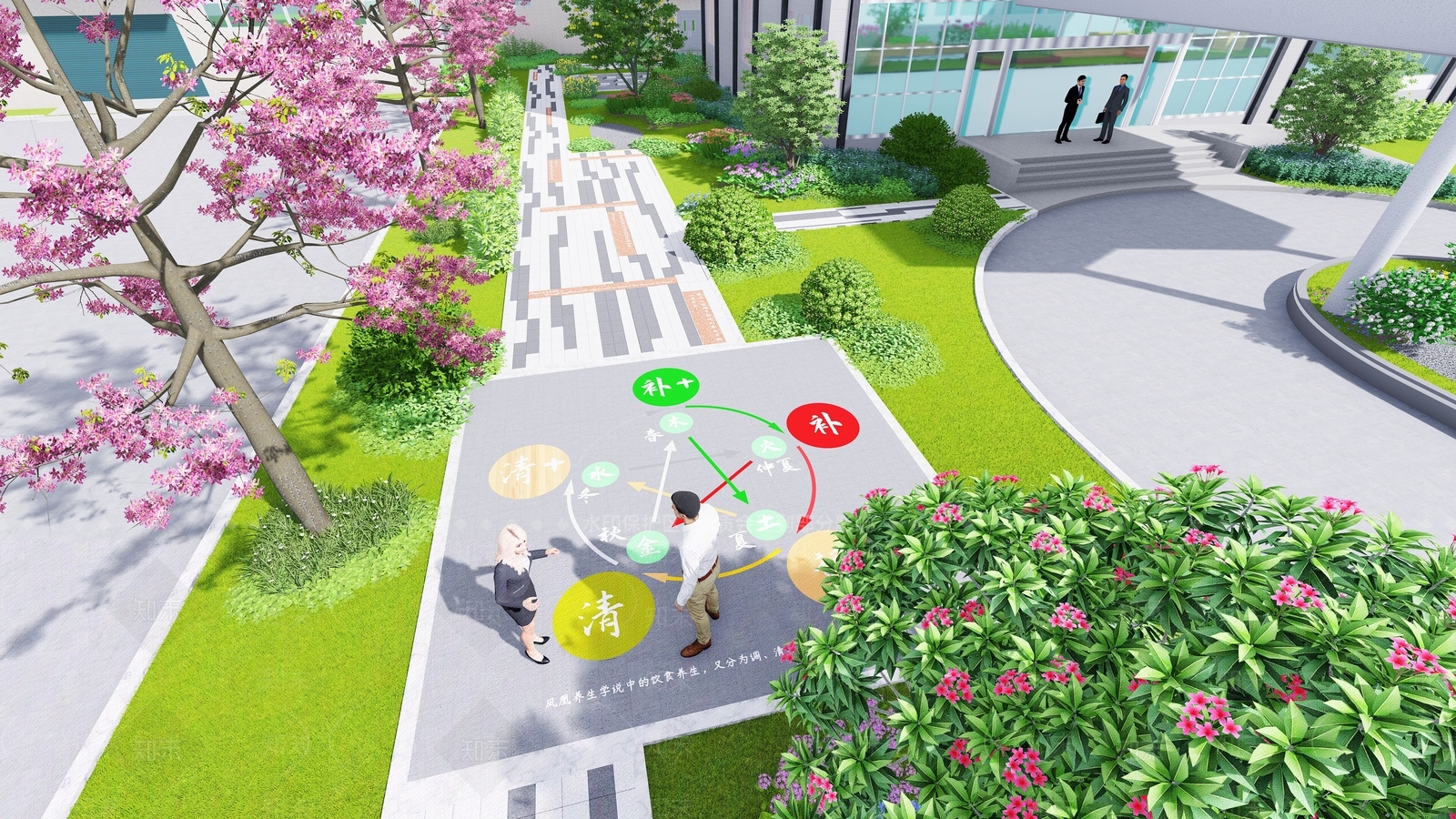 现代草药企业办公景观SU模型下载【ID:1150166952】