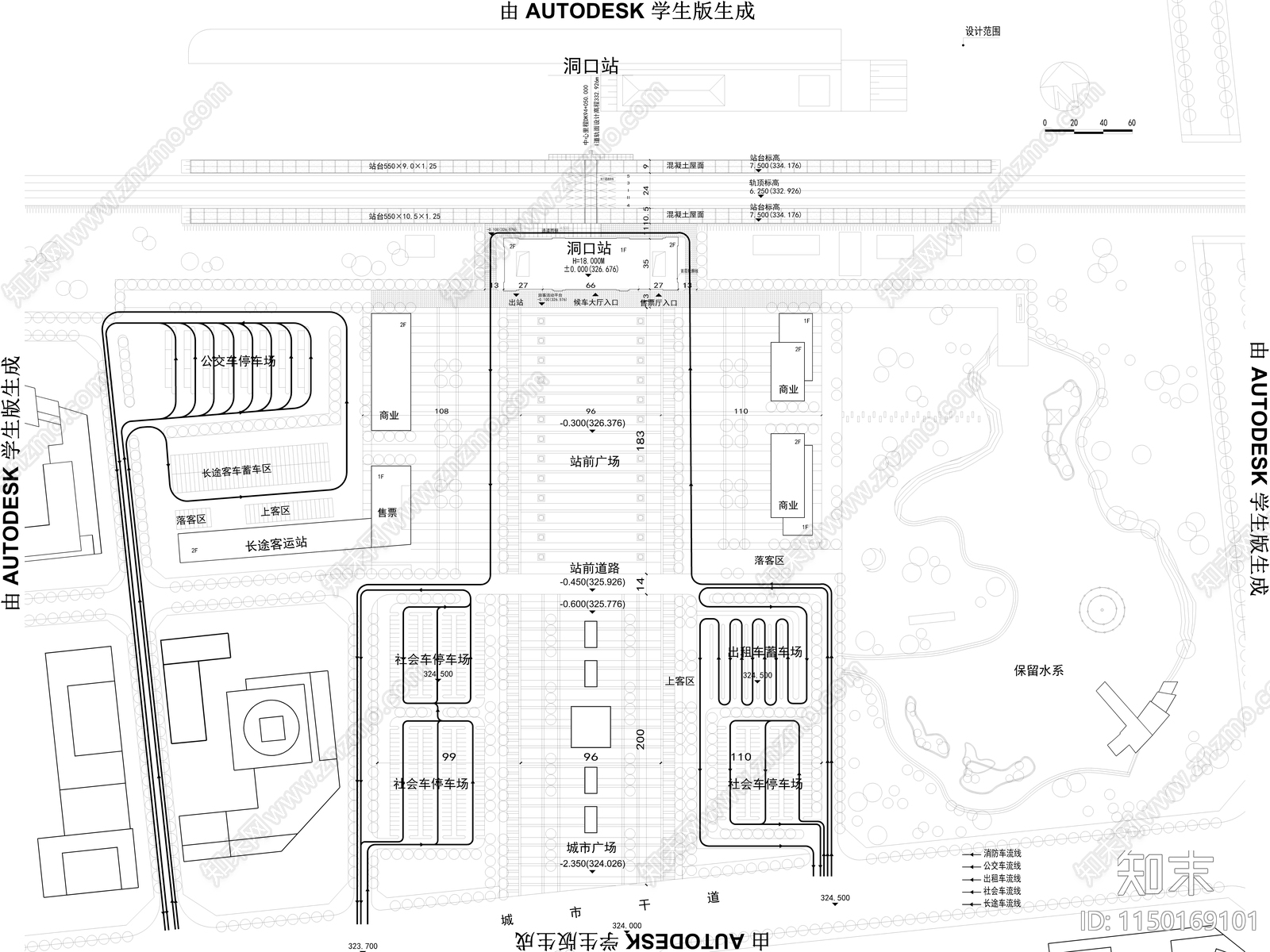两套铁路站建筑cad施工图下载【ID:1150169101】