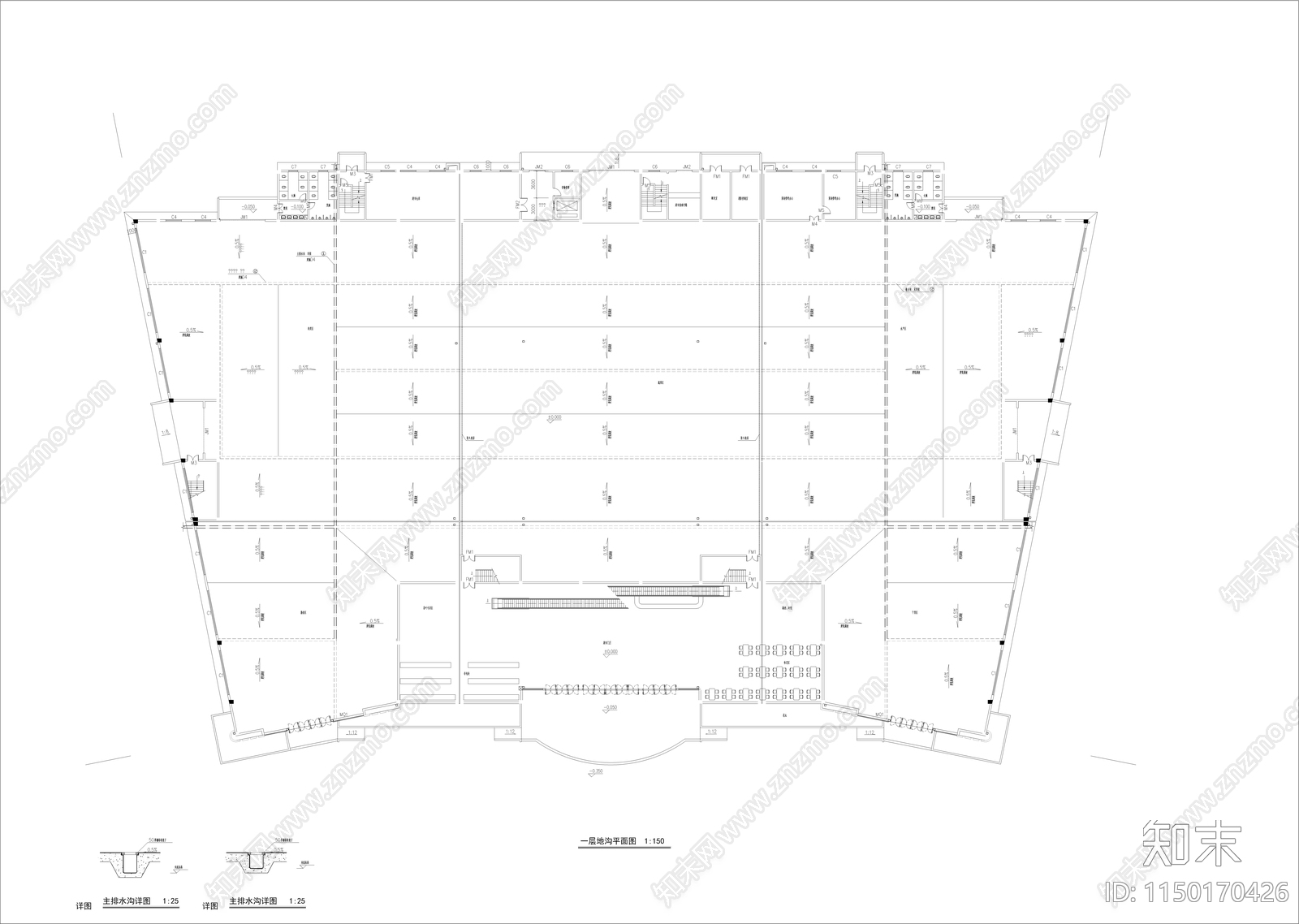 商场建筑cad施工图下载【ID:1150170426】