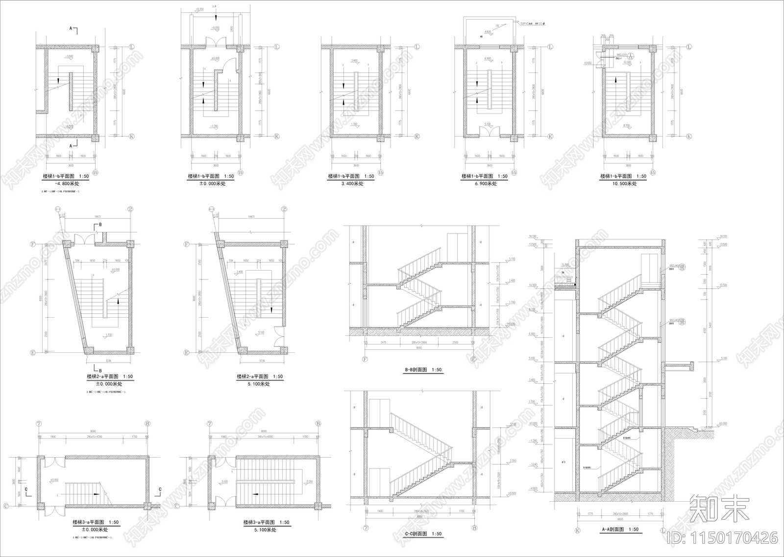 商场建筑cad施工图下载【ID:1150170426】