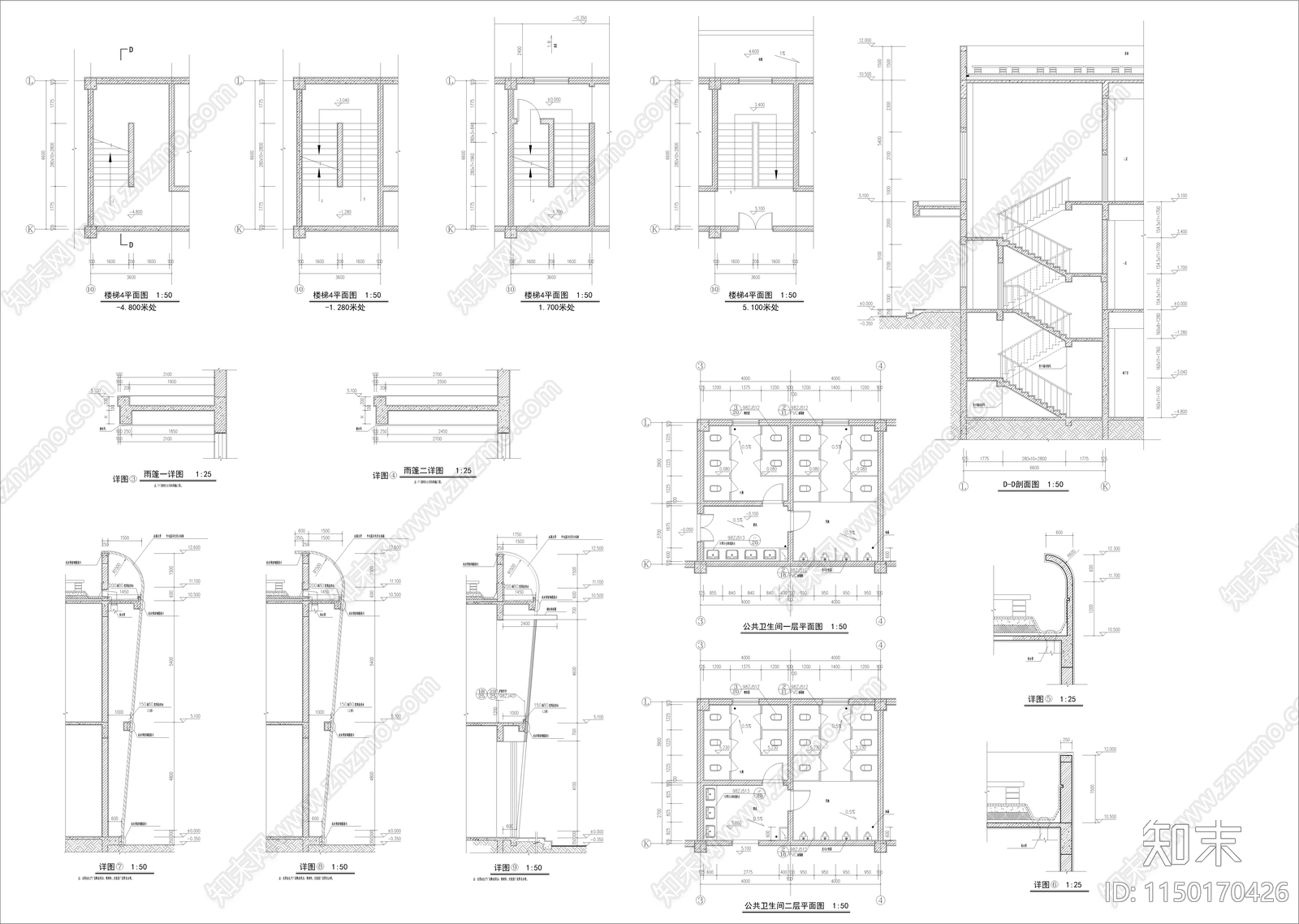 商场建筑cad施工图下载【ID:1150170426】