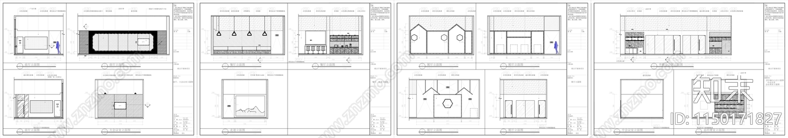 现代办公空间室内cad施工图下载【ID:1150171827】