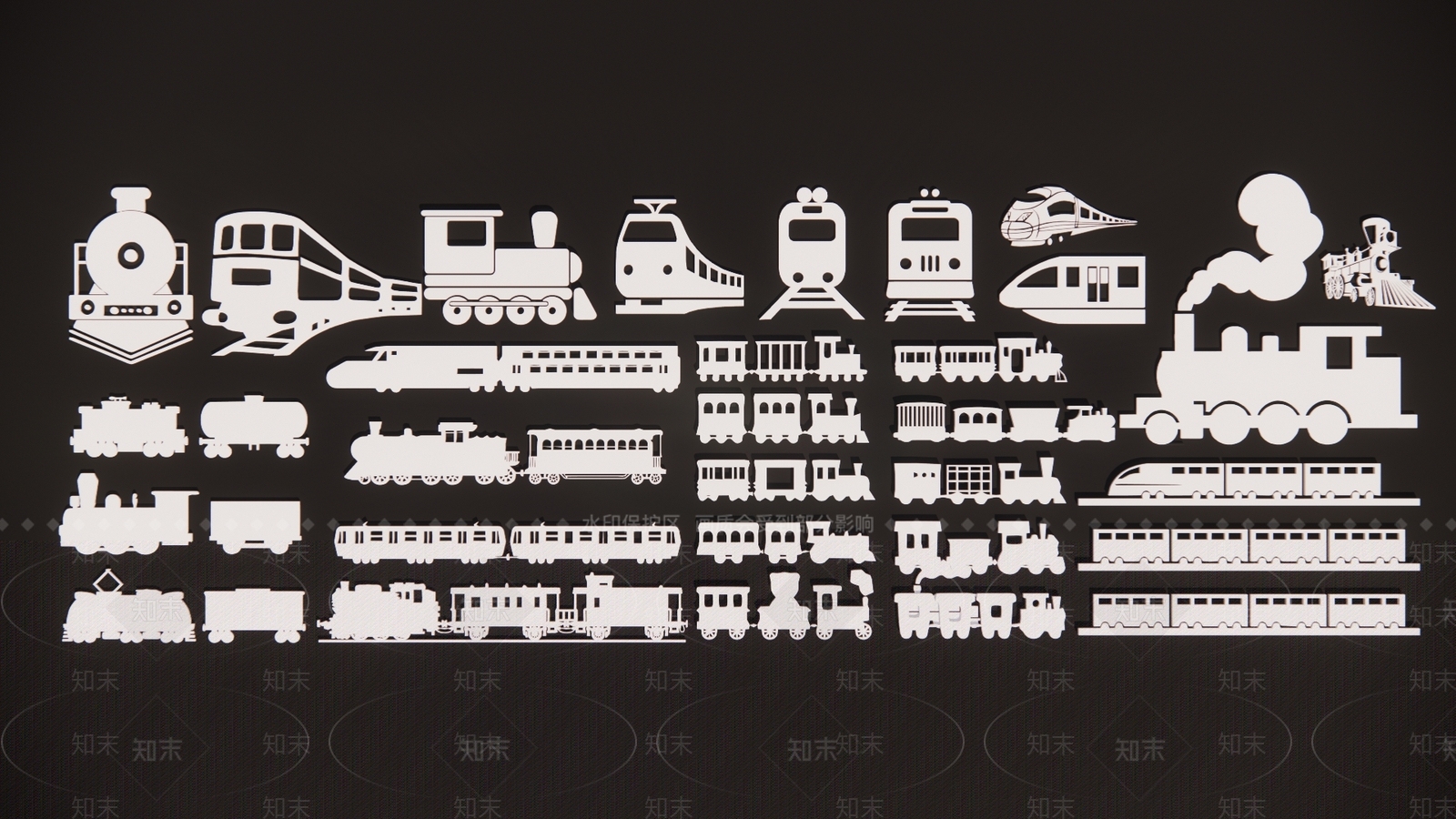 现代老火车剪影SU模型下载【ID:1150173630】