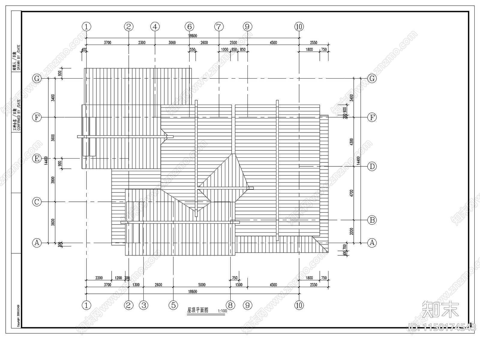 日式别墅建筑施工图下载【ID:1150174543】